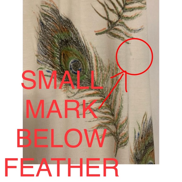 Forever 21 Tank Top Peacock Feather Design Boho Sleeveless Y2K  Medium FLAWED - Picture 6 of 16